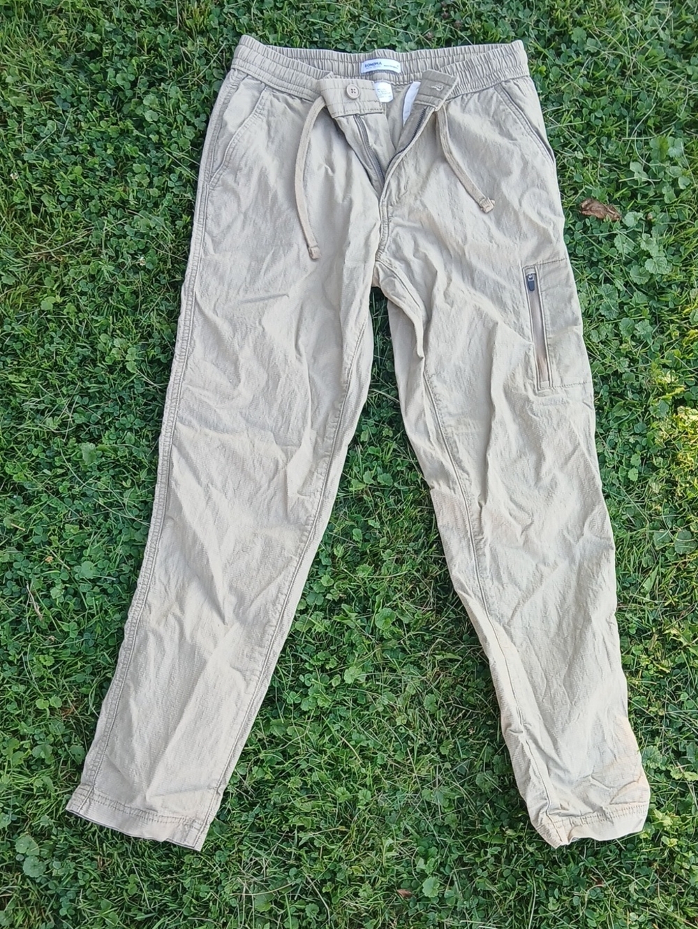 Sonoma Men's Tan Zipper Cargo Zipper And Drawstring Cotton Pants